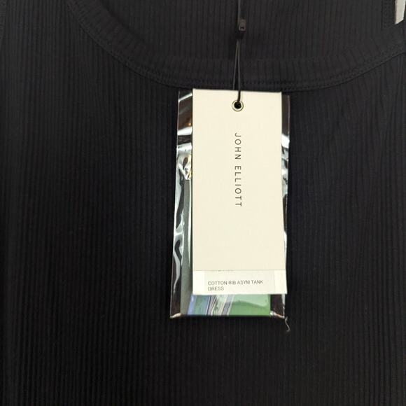 NWT John Elliott Black Cotton Ribbed Tank Dress - Picture 8 of 9